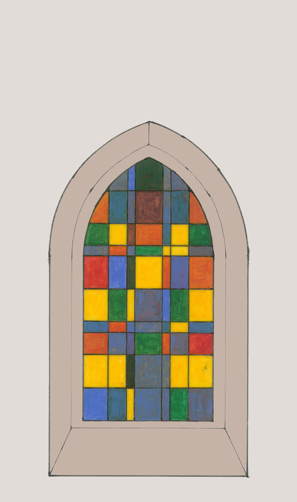 Stained glass and colored light projects as architectural elementss