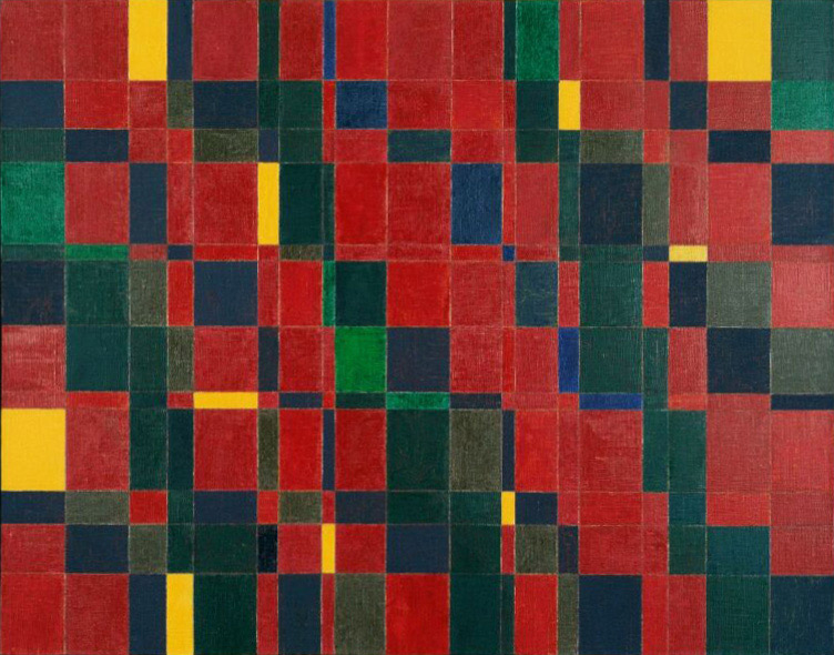 Les quatre "Variations saisonnières" sont les 1er tableaux des peintures sérielles basées sur les termes de la suite de Fibonacci, comme une règle d'art concret, chacun peint avec les mêmes quatre couleurs dans un ordre différent. "Variation automnale", tableau de la série "Les quatre saisons", est peint en jaune, rouge, bleu et vert.